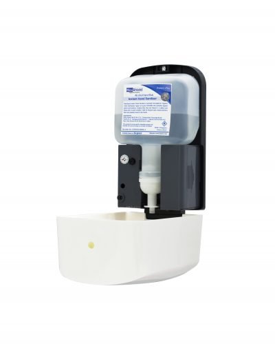 MAF350C Auto Hand Sanitizer Dispenser open with cartridge